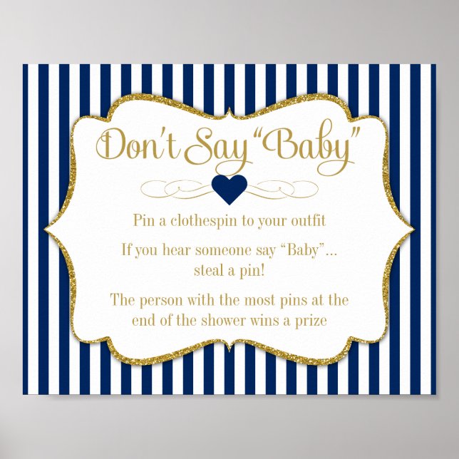 Kein Baby Duwer Game Navy Blue Gold Baby Boy Poster (Vorne)