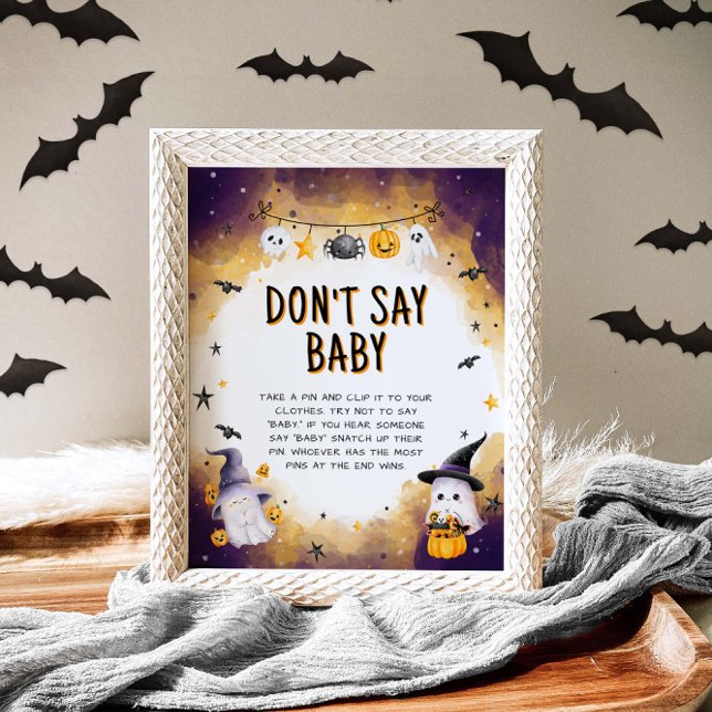 Kein Baby Halloween Baby Shower-Spielzeichen Poster (Von Creator hochgeladen)