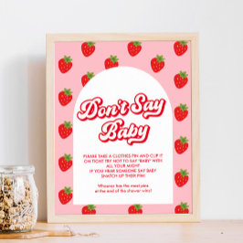 Kein Baby Strawberry Baby Shower Game Poster