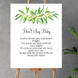 Kein Baby Wild Oliven Ast Grün Poster