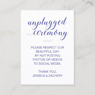 Kein Beitrag zu Social Media Blue unplugged Weddin Platzkarte
