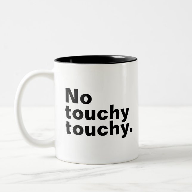 Kein berührendes, lustiges introvertiertes Design Zweifarbige Tasse (Links)