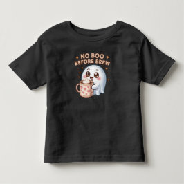 Kein Boo vor Brew Funny Halloween Ghost-Kaffee Kleinkind T-shirt