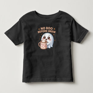 Kein Boo vor Brew Funny Halloween Ghost-Kaffee Kleinkind T-shirt