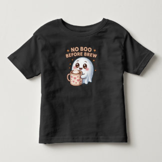 Kein Boo vor Brew Funny Halloween Ghost-Kaffee Kleinkind T-shirt