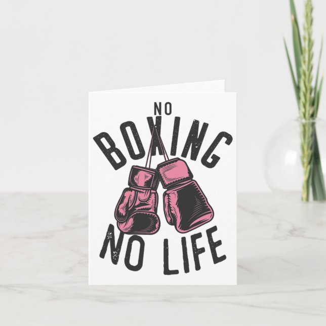 Kein Boxen kein Training oder Workout Boxhandschuh Karte (Vorderseite)