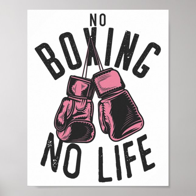 Kein Boxen kein Training oder Workout Boxhandschuh Poster (Vorne)