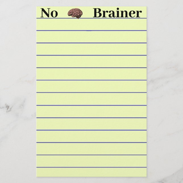 Kein Brainer Stationery Briefpapier (Vorderseite)
