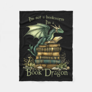 Kein Bücherwurm lustige Fantasy-Leser Buchliebhabe Fleecedecke