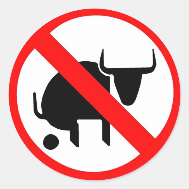 Kein Bull Runder Aufkleber (Vorderseite)