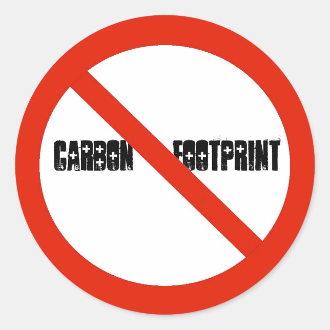 Kein Carbon FootPrint-Aufkleber Runder Aufkleber (Vorderseite)