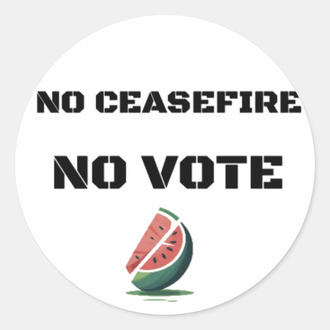 KEIN CEASEFIRE KEINE STIMME WATERMELON FREE PALEST RUNDER AUFKLEBER (Vorderseite)