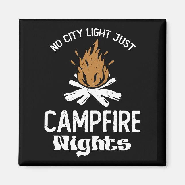 Kein City Light, nur Camp Feuer Nacht Groovy Magnet (Vorne)