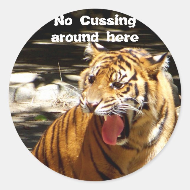 Kein Cussing_Sticker Runder Aufkleber (Vorderseite)