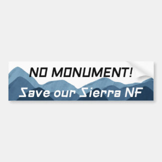 Kein Denkmal Rettete die Sierra NF in Blau Autoaufkleber