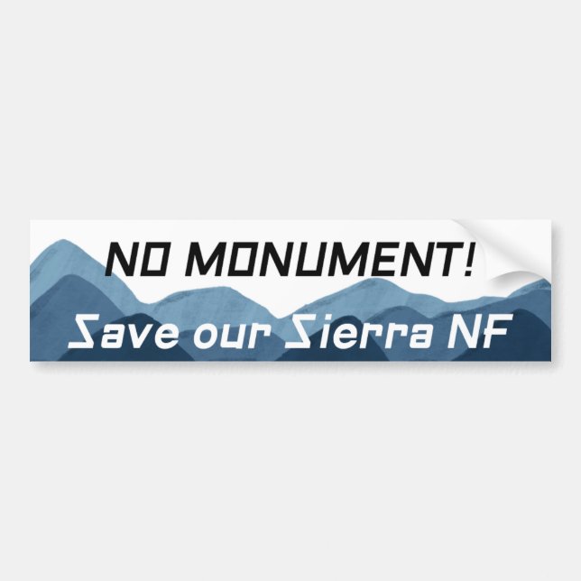 Kein Denkmal Rettete die Sierra NF in Blau Autoaufkleber (Vorne)