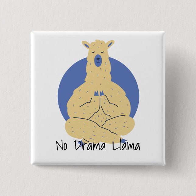Kein Drama-Lama in der Yoga-Pose Button (Vorderseite)