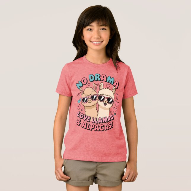 Kein Drama, Liebe Llamas & Alpacas! Tri-Blend Shirt (Vorderseite Voll)