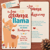Kein Drama Llama Erntedank Cream Einladung