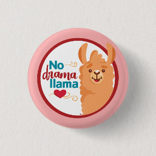 Kein Drama Llama (Warm) rosa Button