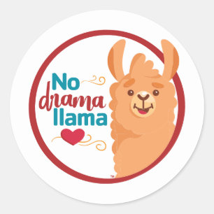Kein Drama Llama (Warm) Runder Aufkleber