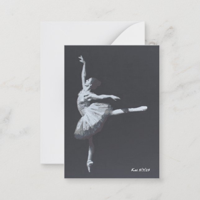Kein Drama, nur Freiheit, Ballerina Lesezeichen Mitteilungskarte (Vorderseite)