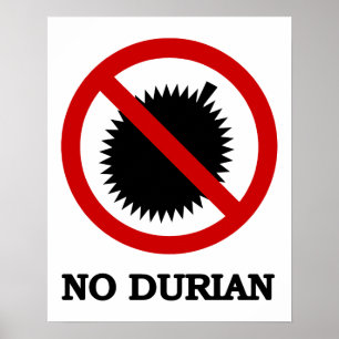 KEIN Durian-tropische Frucht-Zeichen Poster