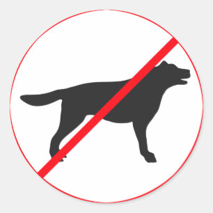 Kein Eingang für Hunde! Runder Aufkleber