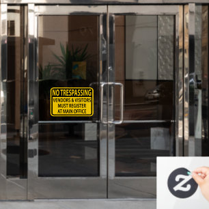 Kein Eingriff, den Sie im Hauptbüro anmelden müsse Fensteraufkleber