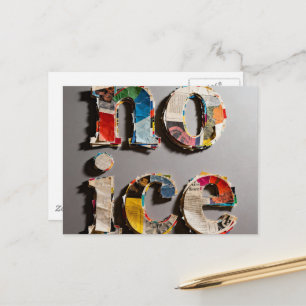 kein Eis einzigartige und farbenfrohe Mixed-Media- Postkarte