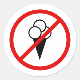 Kein Eiscreme-Symbol erlaubt Runder Aufkleber