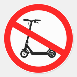 Kein Elektroroller-Schild – eingeschränkter E-Roll Runder Aufkleber