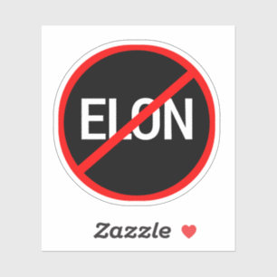 Kein Elon-Warnschild, Herzparty, Geek-Liebe, Anim Aufkleber