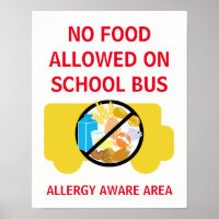 Kein Essen erlaubt bei Schulbus Allergy Aware