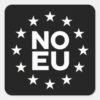 Kein EU-Aufkleber v2 invertiert Quadratischer Aufkleber