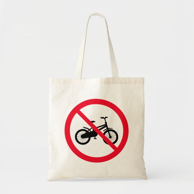 Kein Fahrradzeichen verboten | Budget Totbeutel Tragetasche (Vorne)