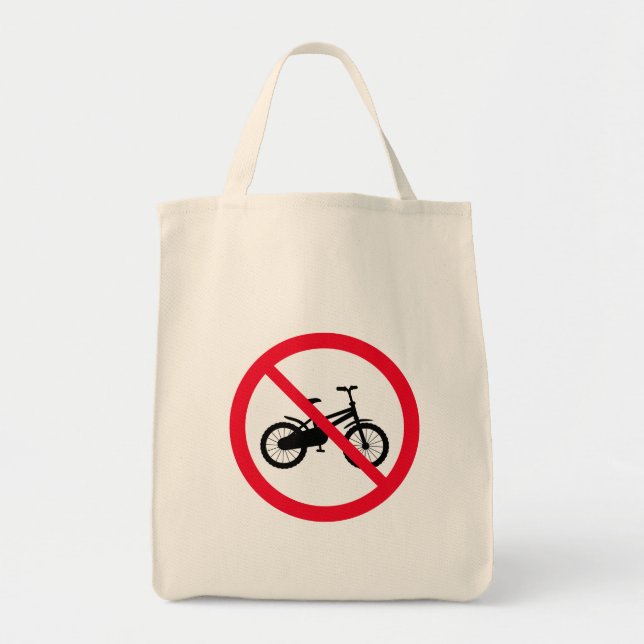 Kein Fahrradzeichen verboten | Lebensmittelverpack Tragetasche (Vorne)