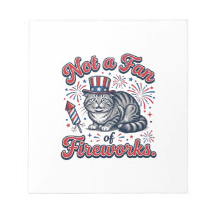 Kein Fan von Feuerwerk erschrockenes Katzenshirt ( Notizblock