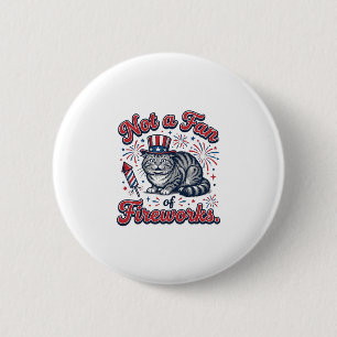 Kein Fan von Feuerwerk Verängstigtes Katzen-Shirt  Button