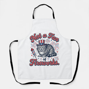 Kein Fan von Feuerwerk Verängstigtes Katzen-Shirt Schürze