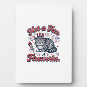 Kein Fan von Feuerwerk Verschrecktes Katzenshirt ( Fotoplatte