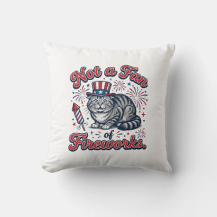 Kein Fan von Feuerwerk Verschrecktes Katzenshirt ( Kissen