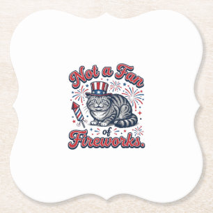 Kein Fan von Feuerwerk Verschrecktes Katzenshirt ( Untersetzer