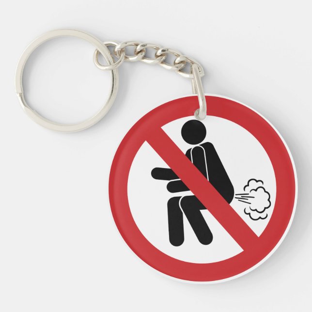 KEIN Farting ⚠ lustiges thailändisches Schlüsselanhänger (Vorderseite)
