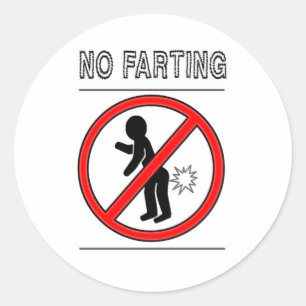 KEIN FARTING Warnzeichen Runder Aufkleber
