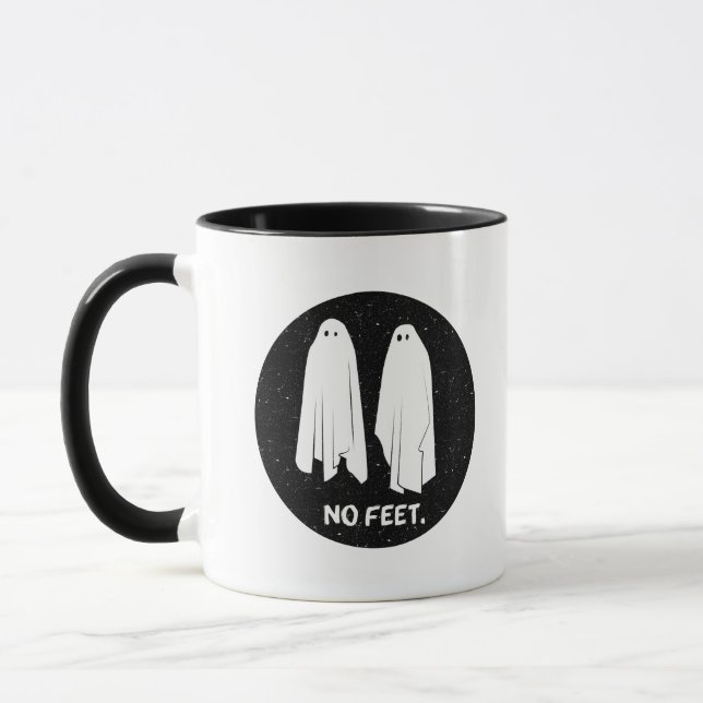 Kein Feet Ghosts Funny Geek monochrome Tasse (Links)