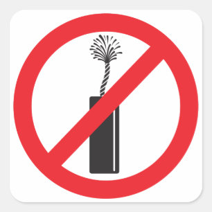 Kein Feuerwerk-Symbol Quadratischer Aufkleber