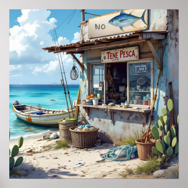 Kein Fisch heute Bonaire Poster (Vorne)