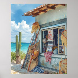 Kein Fisch heute Bonaire Poster