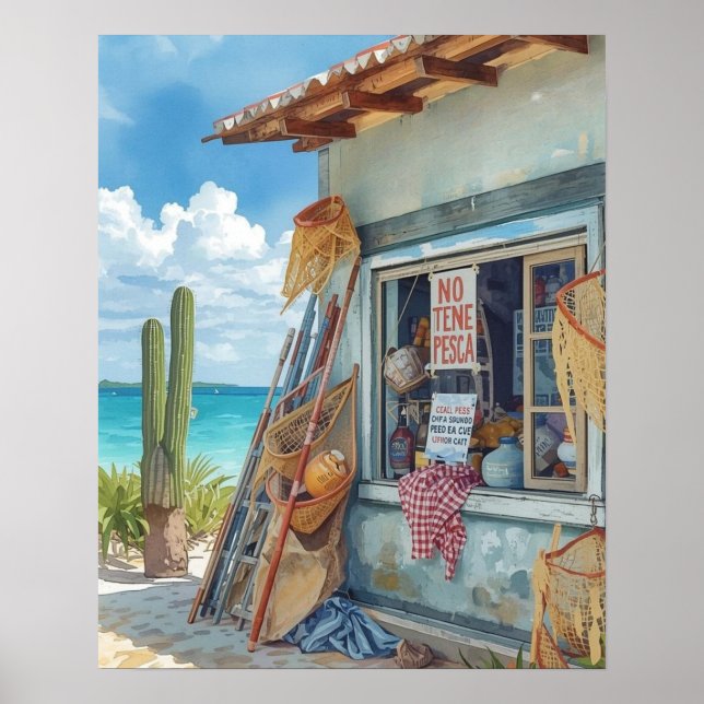 Kein Fisch heute Bonaire Poster (Vorne)